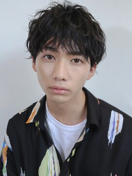 メゾンデエムスラッシュ センター北(Maison des M.SLASH) フェザーマッシュ/メンズパーマ/アッシュブラック/センター北