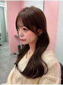 【木串楽人】顔周りカット/マロンベージュ/流し前髪