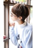 大人可愛い20代30代40代黒髪前下がりひし形小顔ボブ丸みショート