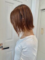 アデプト 綾瀬店(adept)&nbsp;切りっぱなしボブ×オレンジブラウン/艶髪ボブ【綾瀬/北千住