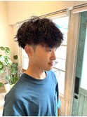 ツイストスパイラル束感ツーブロック流行マッシュモテ髪ショート
