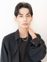アッシュブラック/マッシュパーマ/刈り上げ/ツーブロック