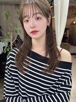 インビテーション(invitation)&nbsp;レイヤーロングアッシュオリーブカーキベージュシースルーバング