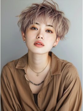 アルトリスト(Altruist Aging×HAIR&SPA) ☆イメチェンピンクベージュアンブレラカラー前髪クールショート