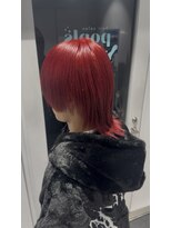 ポプルス(popls)&nbsp;メンズウルフ/マッシュウルフ/赤髪/ワインレッド