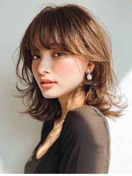 ダル 渋谷/表参道(DAL.) 顔周りカットハッシュカットダークブラウンワンホンレイヤー韓国