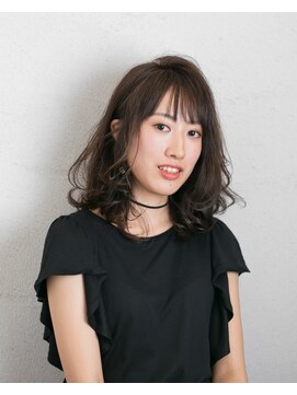 ムードコア 関内店(mu;d Coa) ミディアムレイヤー×毛先ワンカール