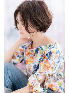 ヘアアンドビューティー ミック(Hair & Beauty miq) センターパート×無造作カールのラフボブb