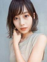 大人ボブ_セシルカットココアブラウンフリンジウェーブ_97749