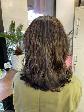 ノエル(NoEL) グレー＆ハイライト透け感カラー