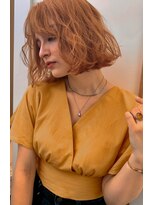 アヴァンス 光明池店(AVANCE.)&nbsp;オレンジカラー＋フェミニンボブ