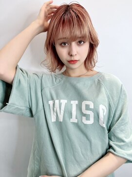 ディレクト 新宿(Direct) ピンクベージュ×ミディアムウルフ☆