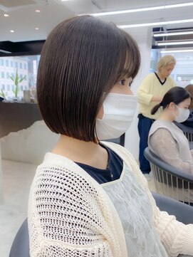 ロンドシエル 横浜(Lond ciel) 黒髪でも可愛い前下がりボブ【久保田夢美】横浜