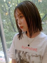 ベイルーム(BAYROOM by HONEY omotesando)&nbsp;切りっぱなしスリークボブ×オリーブベージュ