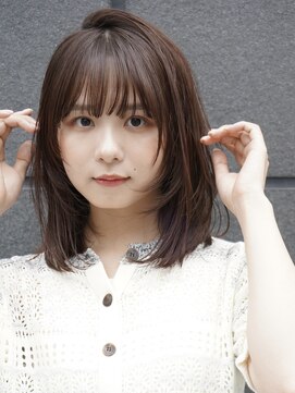 ガーデン オオタカノモリ(garden otakanomori) 小顔トレンド顔まわりレイヤーふんわり内巻きミディ×前髪あり