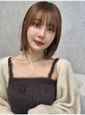 ショコラアッシュヘルシースタイルふんわりカールくびれヘア小顔