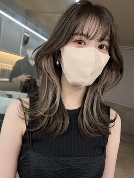 サイン 渋谷(SIGN) 韓国ヘアーハッシュカットレイヤーカットグレージュブリーチ無し