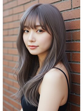 フルショウ 小牧(FURUSHO) くすみベージュ小顔レイヤーカットワイドバング韓国風巻き