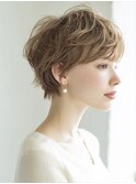 ☆ダークパープルナチュラルショートミルクブラウン髪質改善ボブ
