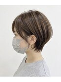 王道ショートボブ♪グレージュ/30代　40代　50代