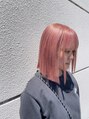 フレームプラス(FRAME plus) 透明感ピンク。切りっぱなしボブで甘すぎない透明感