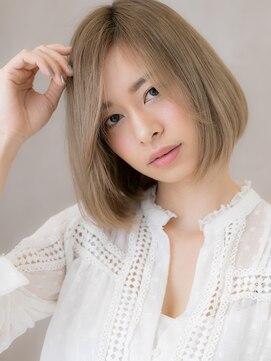 カバーヘア ブリス 志木南口駅前店(COVER HAIR bliss) ダブルカラー切りっぱなしワンレンハッシュカットボブ20代30代W