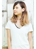 ☆パールアッシュグラデーション、ミディアムボブ