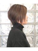 明るい白髪染めカラー＆ショートボブ