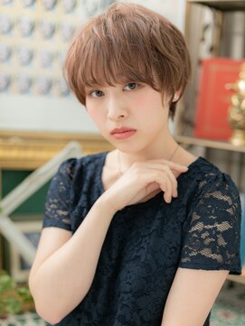 カバーヘア イヴ 戸頭店(COVER HAIR EVE) 斜めバングで小顔くせ毛風ショートボブa戸頭20代30代40代!