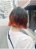 ◇オレンジ/グラデーションボブ◇ハイトーンカラー/こなれヘア