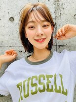 メーヴェ(Mowen) mowen 南堀江　ミニボブ×ナチュラルベージュ×シースルバング