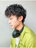 メンズマッシュウルフスパイラルパーマ