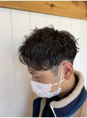 伸ばしかけのショートスタイルにも波巻スパイラル