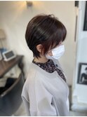 20代30代大人可愛い透明感ピンクイヤリングカラー大人ボブ