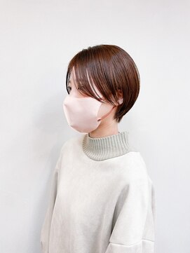 トップヘアー 玉島店(TOP HAIR) 《TOPHAIR 玉島店/ ベリー》大人の丸みショート×ピンクカラー