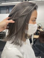 ウェイズトウキョウ 新宿店(Ways TOKYO)&nbsp;ハイライトグレージュ　ボブ　外ハネ　切りっぱなし　レイヤー
