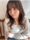 大人かわいいくびレイヤーまろベージュ顔まわりレイヤーカット