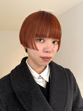 ナループロアツム(Nalu pu loa Tsum) ミニマムボックスボブ/オレンジベージュ/オレンジショートボブ