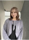 切りっぱなしボブ エアリーロング 美髪 ピンクブラウン