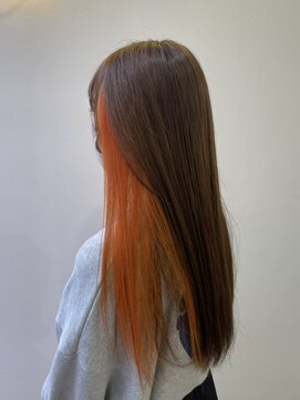 アジールヘア 北千住駅西口店(agir hair) ペールオレンジ インナーイヤリングカラー 北千住