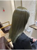 ブリーチなしマットオリーブカラー