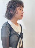 ニュアンスカラー暗めカラーボブパーマ大人ガーリー広島市美容院
