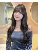 □ 韓国大宮顔周りレイヤーカットハッシュカット透明感カラー
