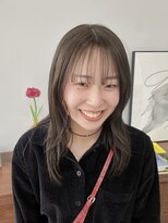ヘアー アイス 御器所本店(HAIR ICI) 大人可愛い艶カラーカーキベージュナチュラルハッシュカット