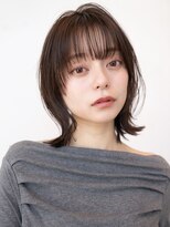 チョコグレージュ/20代30代大人かわいい/ミディアムレイヤー