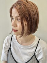ヘアー アイス 御器所本店(HAIR ICI)&nbsp;アプリコットオレンジ×小顔ボブ◎似合わせカット