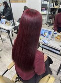  ワインレッドブリーチイメチェンダブルカラー学割U24ブリーチ 