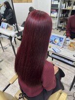 アジールヘア 所沢プロペ通り店(agir hair)&nbsp;チェリーレッド ブリーチカラー