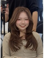 シェノン 近鉄奈良店(CHAINON)&nbsp;韓国風くびれレイヤー×透け前髪｜奈良レイヤーカット