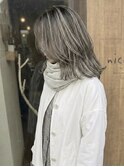 セミロング×レイヤー×ハイライト1